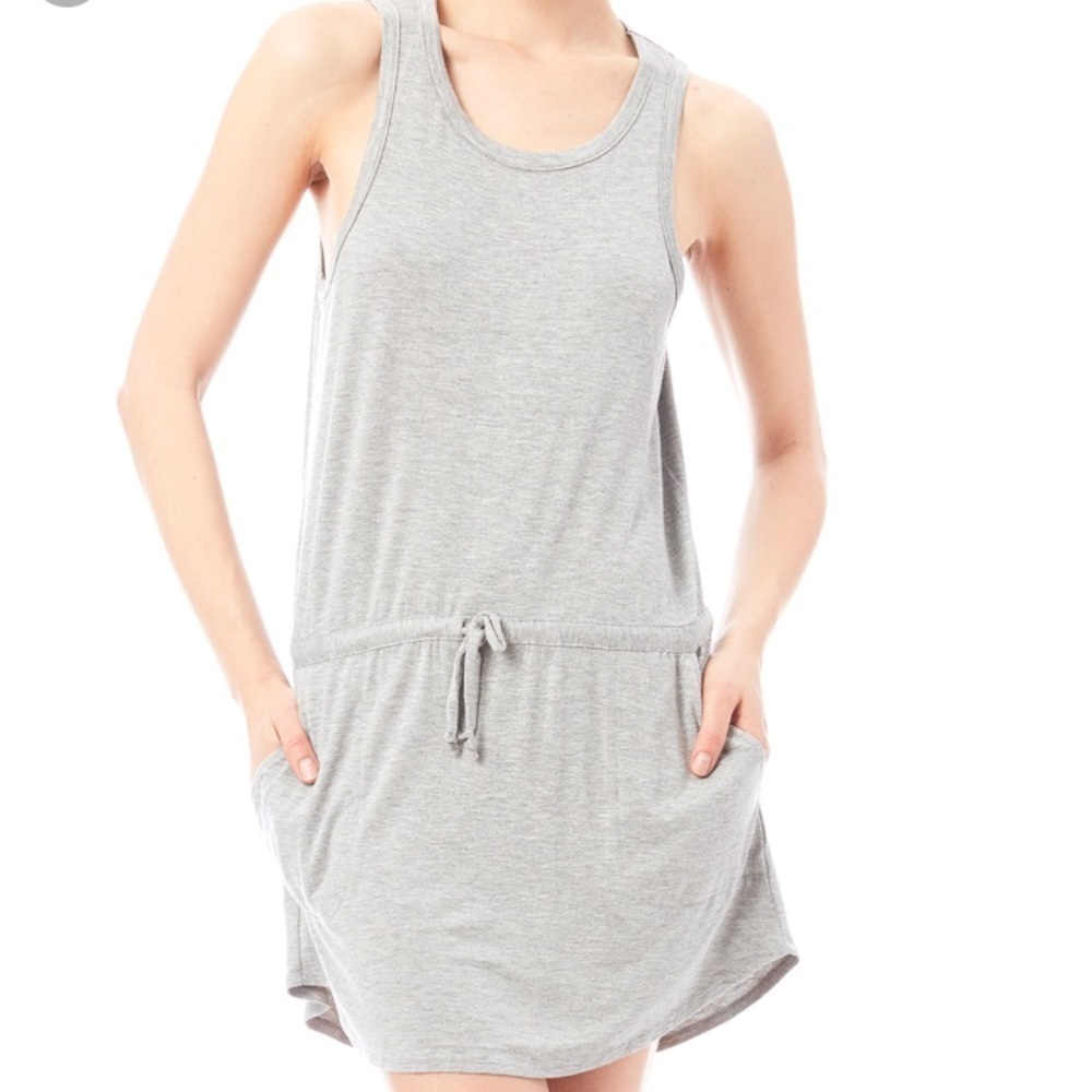 Chaser Gray Sleeveless Draped Back Dress Small NEW